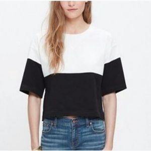 Madewell Color Blocked Short Sleeve crop S